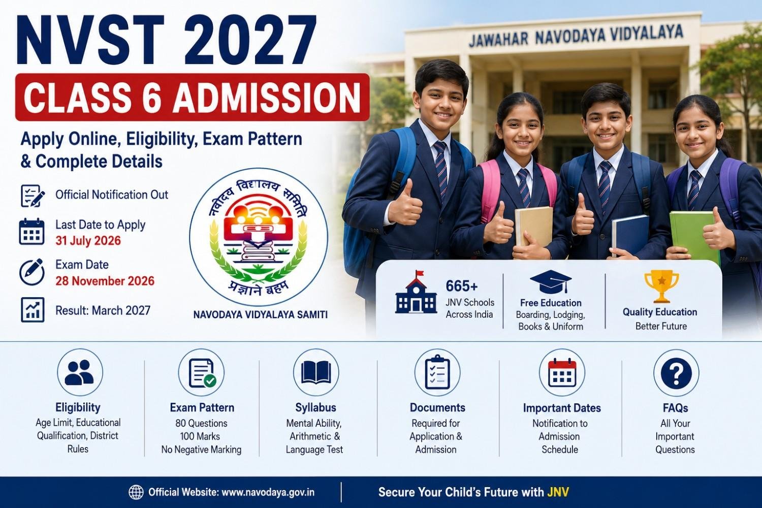 Navodaya 2027 Class 6 Admission
