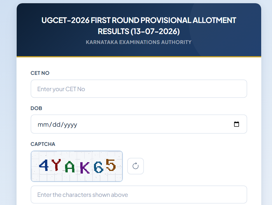 UGCET 2026 Provisional 1st Seat Allotment Result